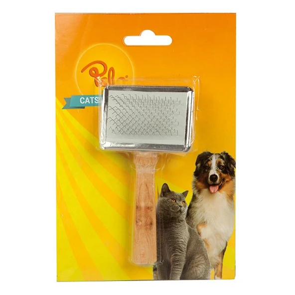 Polo Tahta Saplı Evcil Hayvan Kedi Köpek Fırçası Small ürün görseli 1