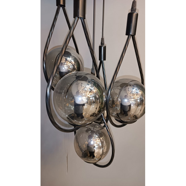 Damla Glob Camlı 5Lİ Sarkıt Avize - 4