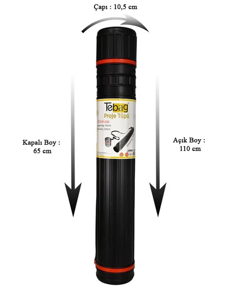 Tebag 10,5 cm Proje Tüpü Siyah - 3
