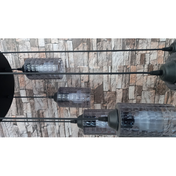 6 LI MİKA KRİSTAL CAM SARKIT AVİZE - 2