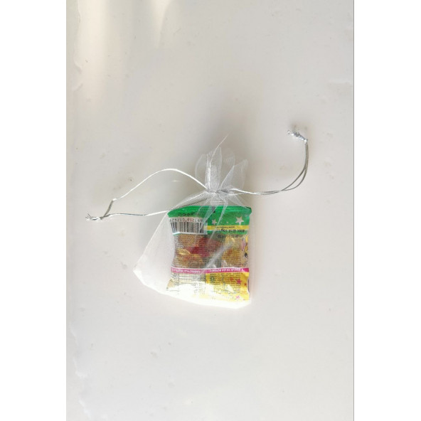 100 Adet Şeffaf Bez Kına Düğün Mevlüt Sünnet Hediye Kesesi Kese Çanta 12 cm x 9 cm - 3