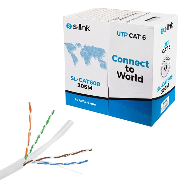 S-link Sl-cat608 Cat6 Kablo 24awg 305 Metre