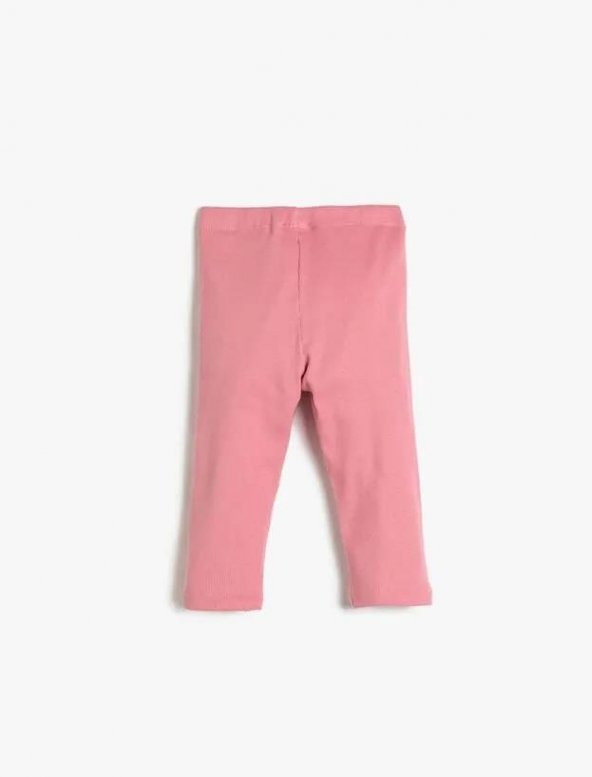 Koton Kız Çocuk Pamuklu Tayt Basic Capri BoyFitilli Beli Lastikli - 2