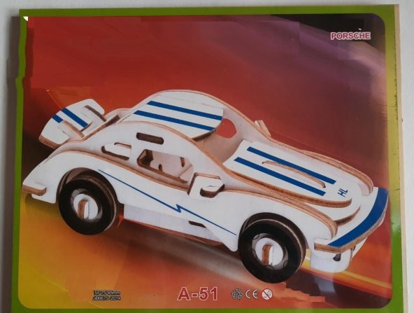 Hayal Sepeti PORSHE Ahşap Maket Büyük Boy Boyanabilir Maket