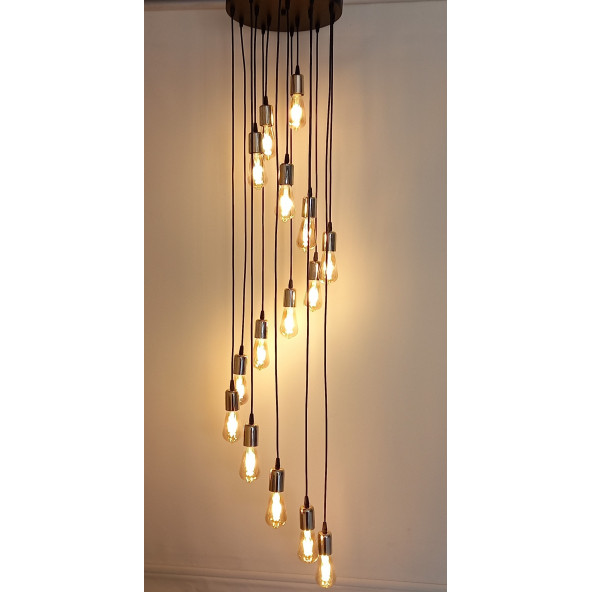 Sarkıt 15Li Bakır Retro Avize