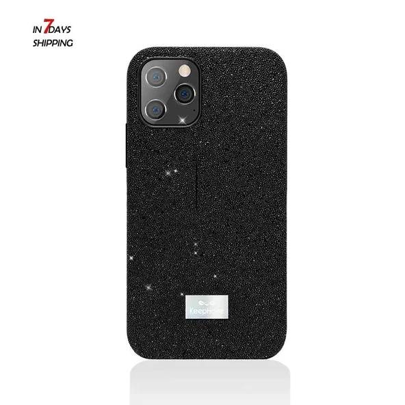 Keephone Apple iPhone 12 (6.7'') Luxury Designe Kılıf  -Siyah- - Resim 3