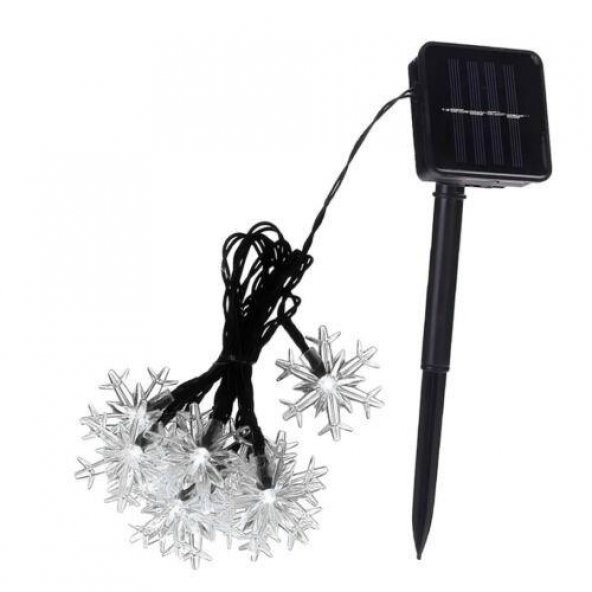 Solar 30Led Ampül 4Mt 8 Mod Güneş Enerjili Dış Bahçe Aydınlatma Dekorasyon Kartanesi Sıcak beyaz - 4