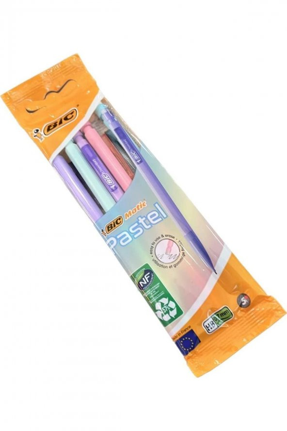Matic Pastel Renkler 5li Özel Pakette 0,7 Uçlu Mekanik Basmalı Versatil Kalem Seti - 2