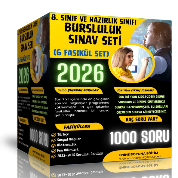 2026 8. Sınıf ve Hazırlık Sınıfı Bursluluk Sınav Seti (6 Fasikül Kitap) - 6