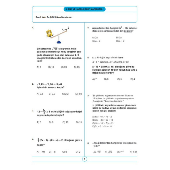 2026 8. Sınıf ve Hazırlık Sınıfı Bursluluk Sınav Seti (6 Fasikül Kitap) - 4