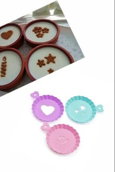 Tatlı ve Kahve Süsleme Şablonu 3 lü 10 cm ürün görseli 1