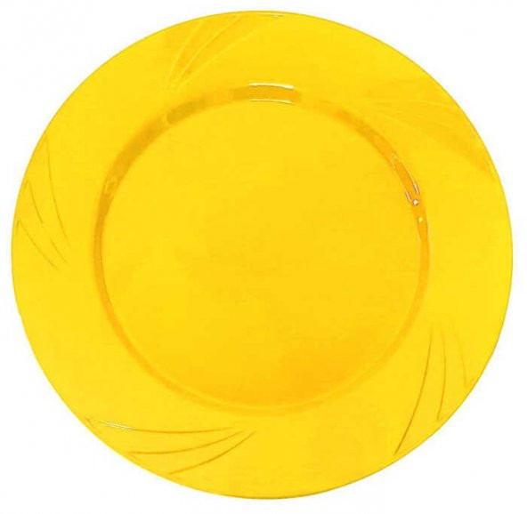 TABAK KRİSTAL 22,5 CM SARI 6 ADET ürün görseli 1