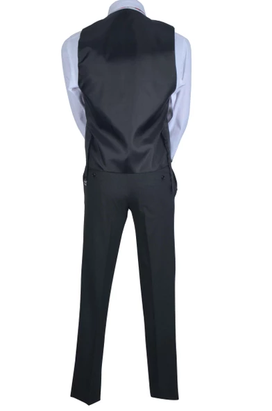 Cengiz İnler Kırlangıç Yaka Slim Fit Yelekli Erkek Takım Elbise - 8