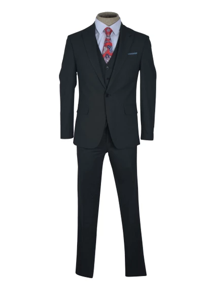 Cengiz İnler Kırlangıç Yaka Slim Fit Yelekli Erkek Takım Elbise - 6