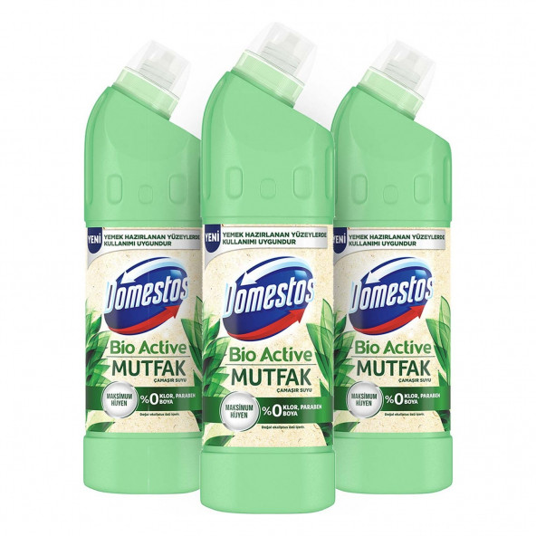 Domestos Çamaşır Suyu Bio Active Mutfak Yemek Hazırlanan Yüzeyler Için Kireç Sökücü 750 Mlx3 SET.UNİ.3842 - 1