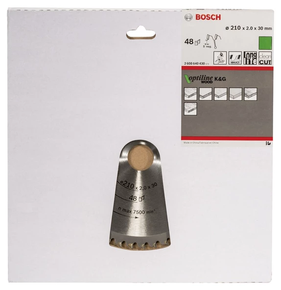 Bosch - Optiline Serisi Ahşap için Daire Testere Bıçağı 210*30 mm 48 Diş