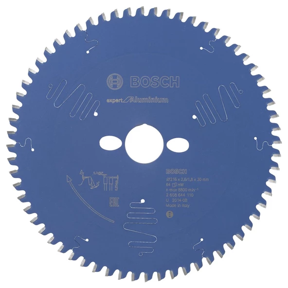 Bosch - Expert Serisi Alüminyum için Daire Testere Bıçağı 216*30 mm 64 Diş