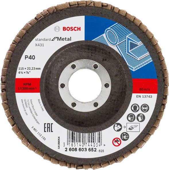 Bosch - 115 mm 40 Kum Standard Seri AlOX Flap Disk