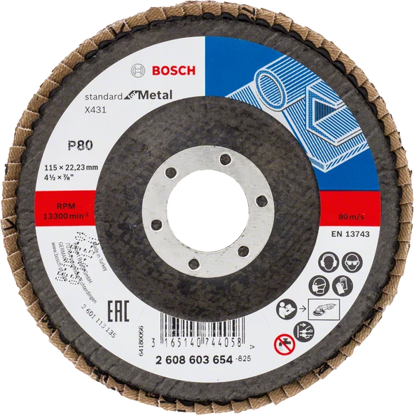 Bosch - 115 mm 80 Kum Standard Seri AlOX Flap Disk