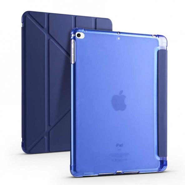Apple iPad 9.7 2017 (5.Nesil) Kılıf Zore Tri Folding Kalem Bölmeli Standlı Kılıf