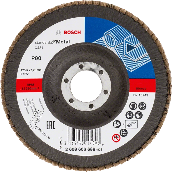 Bosch - 125 mm 80 Kum Standard Seri AlOX Flap Disk