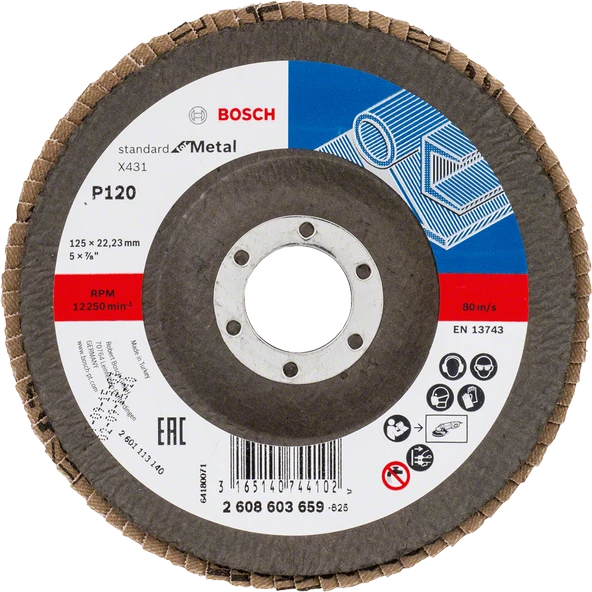 Bosch - 125 mm 120 Kum Standard Seri AlOX Flap Disk