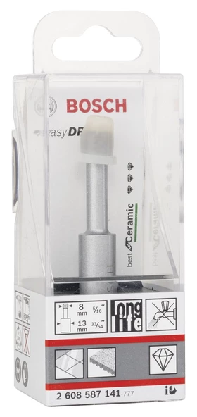 Bosch - Best Serisi, Matkap İçin Seramik Kuru Elmas Delici 8*33 mm