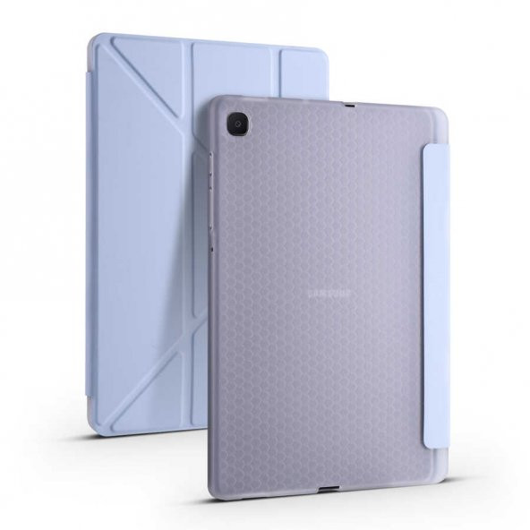 Galaxy Tab S6 Lite P610 Kılıf Zore Tri Folding Kalem Bölmeli Standlı Kılıf