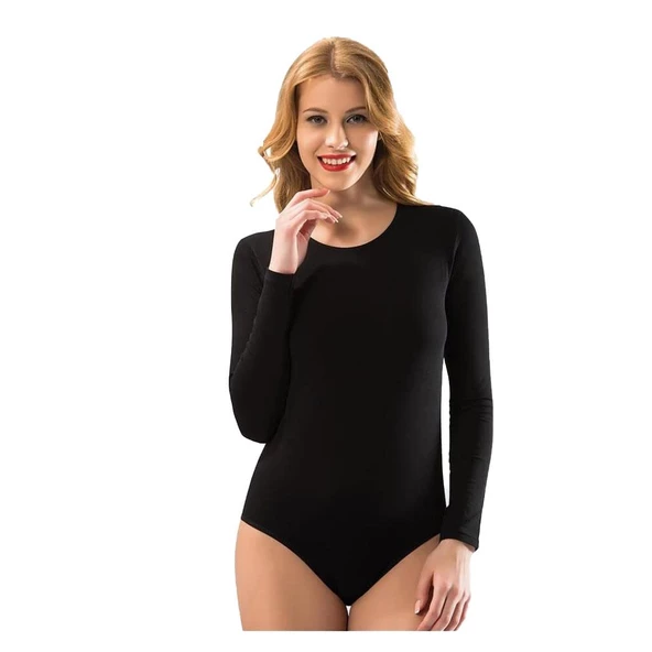 Kota Bayan Uzun Kollu Bisiklet Yaka Çıtçıtlı Body 6183