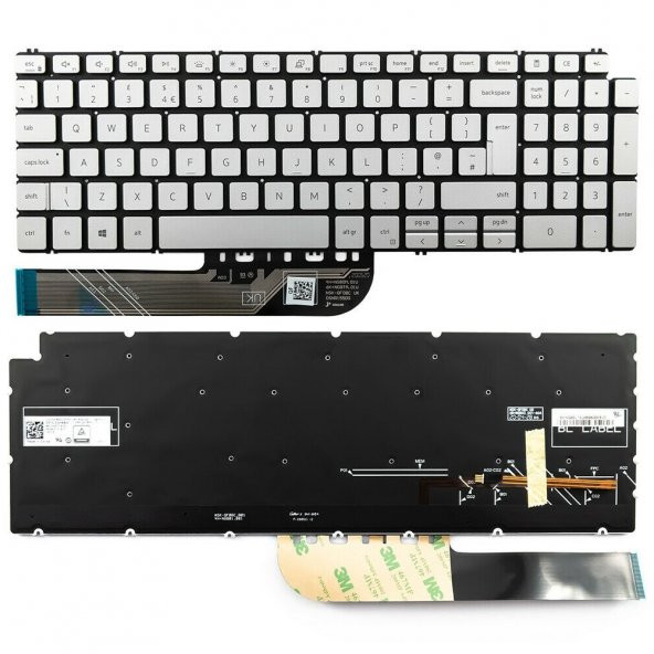 Dell 5593 7591 7791 Notebook Klavyesi - Gümüş - TR - Iışıklı