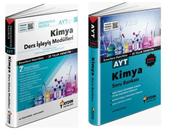 Aydın Yayınları AYT Kimya Ders İşleyiş Modülleri+Soru Bankası 2 Kitap