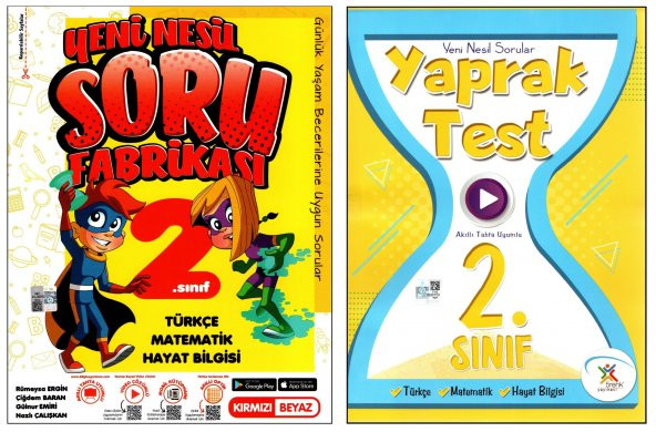 Kırmızı Beyaz+5 Renk 2. Sınıf Soru Fabrikası + Yaprak Test 2 Kitap