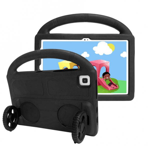 Galaxy T720 Tab S5E Zore Wheel Car Tekerlek Standlı Tablet Eva Silikon Kılıf