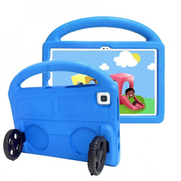 Galaxy Tab A7 10.4 T500 2020 Zore Wheel Car Tekerlek Standlı Tablet Eva Silikon Kılıf - 7
