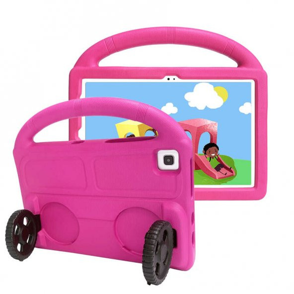 Galaxy Tab A7 10.4 T500 2020 Zore Wheel Car Tekerlek Standlı Tablet Eva Silikon Kılıf - 11