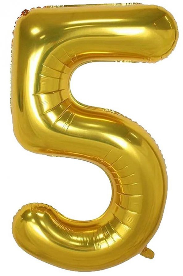Beysüs Rakam Folyo Balon Gold 5 Rakam 40 İnç