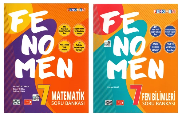 Fenomen 7. Sınıf Matematik (B)+Fen Bilimleri (B) Soru Bankası 2 Kitap