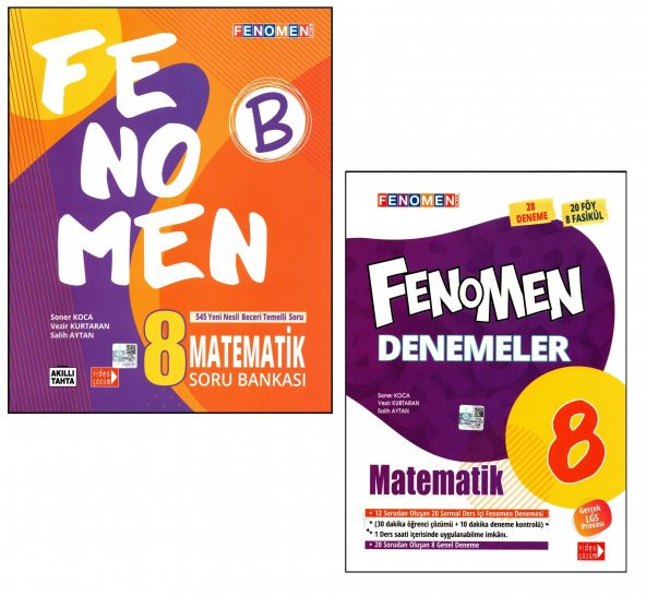 Fenomen 8. Sınıf LGS Matematik (B) Soru Bankası + Deneme 2 Kitap