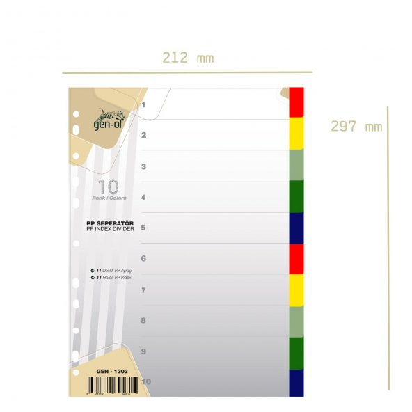 Gen-Of Ayraç Seperatör 10 Renk (GEN-1302) - 2