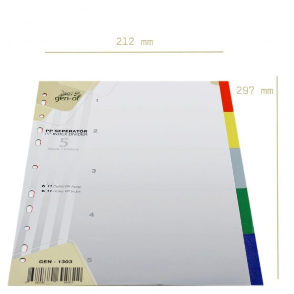 Gen-Of Ayraç Seperatör 5 Renk (GEN-1303) - 3