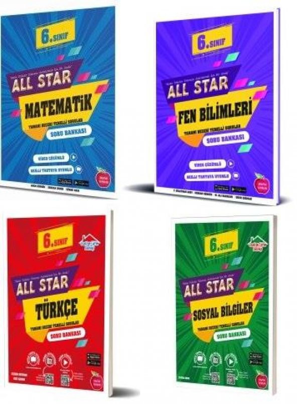 Newton 6. Sınıf Matematik+Fen+Türkçe+Sosyal All Star Soru Bankası 4 Kitap