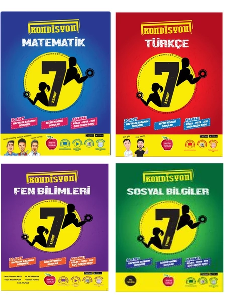 Newton 7. Sınıf Matematik+Fen+Türkçe+Sosyal Kondisyon Denemeleri 4 Kitap