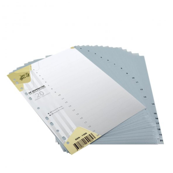 Gen-Of Ayraç Seperatör 1-20 Rakamlı (GEN-1306) - 2