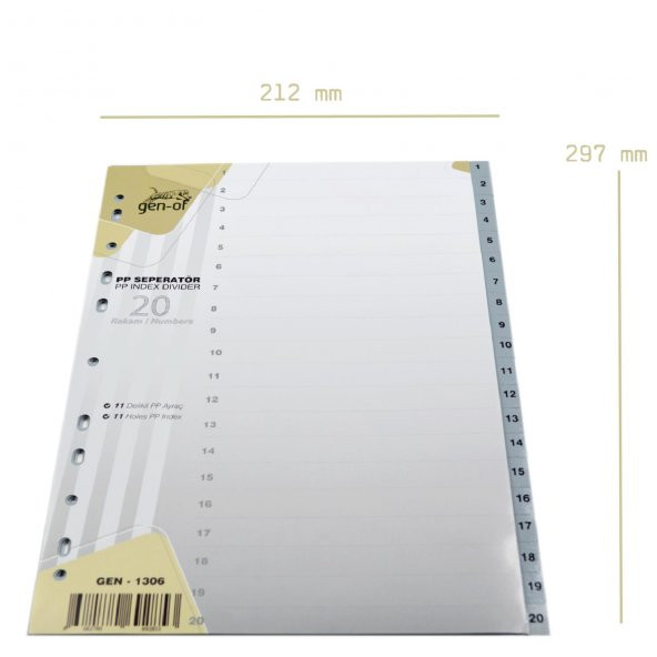 Gen-Of Ayraç Seperatör 1-20 Rakamlı (GEN-1306) - 3