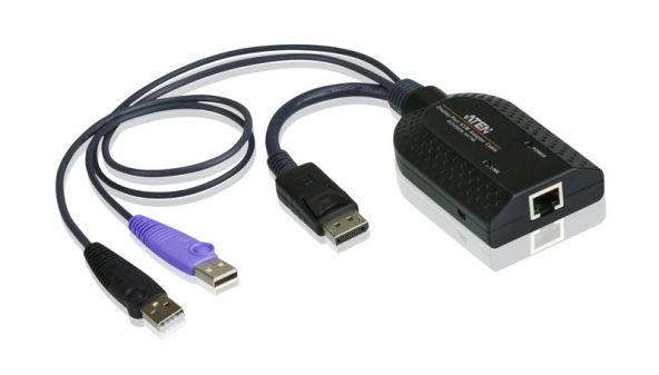 ATEN - -ka7169 USB DisplayPort Sanal Medya KVM Adaptörü, Smart Card Desteği