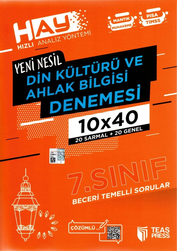 Teas Press 7. Sınıf Yeni Nesil Din Kültürü Denemesi 40 Adet