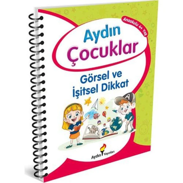 Aydın Çocuklar Okul Öncesi Etkinlik Kitabım Görsel ve İşitsel Dikkat 4+ Yaş