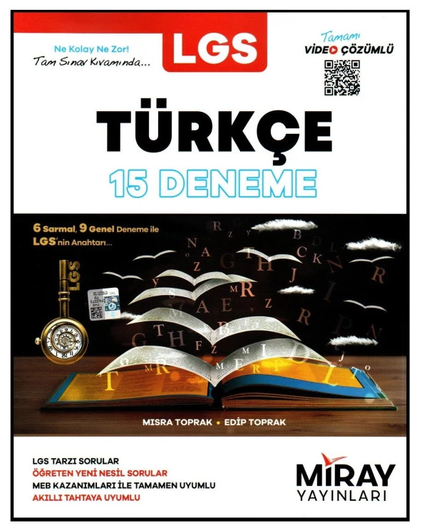 Miray Yayınları 8. Sınıf LGS Türkçe Denemeleri 15 Deneme (6 Sarmal+9 Genel)