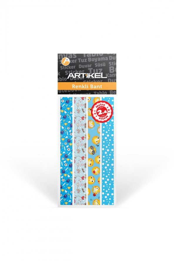 Washi Desenli Bant, Renkli Bant, Dekoratif Desen Bant,Washitape Sticker (14 mm - 2.4 mt) -037 - 2