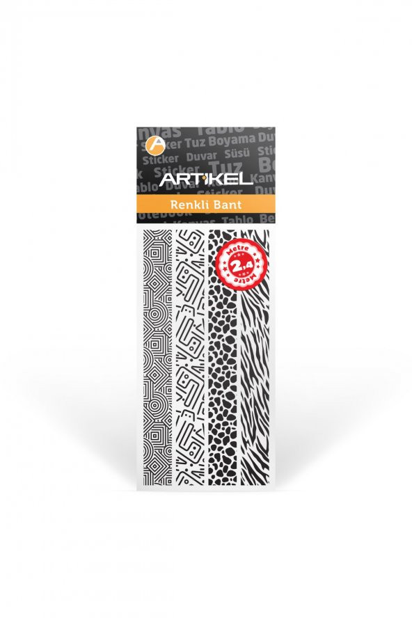 Washi Desenli Bant, Renkli Bant, Dekoratif Desen Bant,Washitape Sticker (14 mm - 2.4 mt) -041 - 2